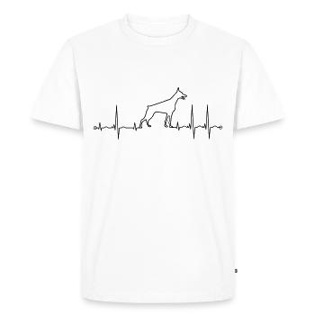 ekg dobermann - T-shirt Premium bio Homme - blanc - Devant - Nico (187cm)