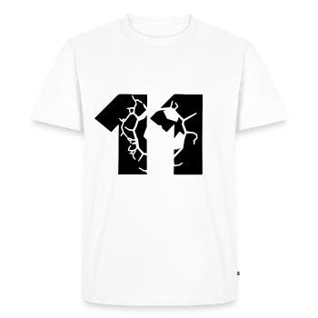 Maillot de football numéro 11 - T-shirt Premium bio Homme - blanc - Devant - Nico (187cm)