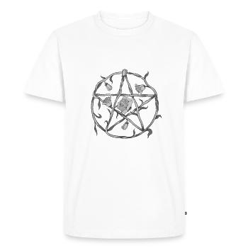 Satan n'a rien fait de mal pentagram Goth - T-shirt Premium bio Homme - blanc - Devant - Nico (187cm)