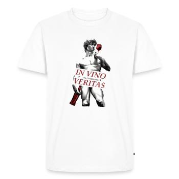 Wine Wine Lover In Vino Veritas Wine - Men's Premium Organic T-Shirt - white - Front - Nico (187cm)