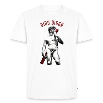 wine wine lover vino digga wine - Men's Premium Organic T-Shirt - white - Front - Nico (187cm)