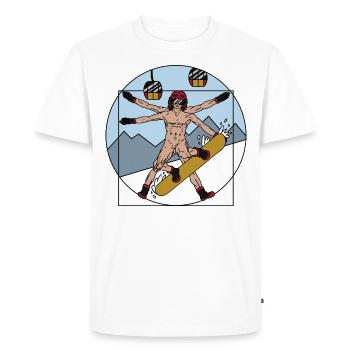 Snowboarding slope mountains funny snowboard - Men's Premium Organic T-Shirt - white - Front - Nico (187cm)