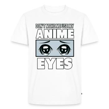 Ne m'obligez pas à utiliser mes yeux d'Anime. - T-shirt Premium bio Homme - blanc - Devant - Nico (187cm)