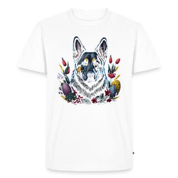 Pâques Printemps Berger allemand - T-shirt Premium bio Homme - blanc - Devant - Nico (187cm)