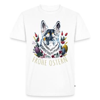 Easter Spring German Shepherd Dog - Men's Premium Organic T-Shirt - white - Front - Nico (187cm)