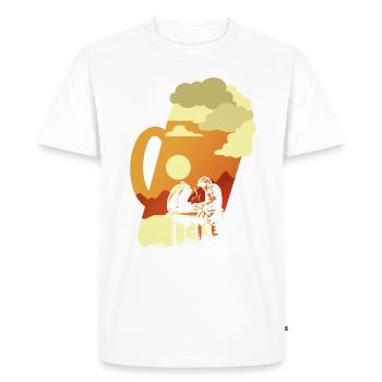Grillades et bière BBQ Grillades pour les vrais - T-shirt Premium bio Homme - blanc - Devant - Nico (187cm)