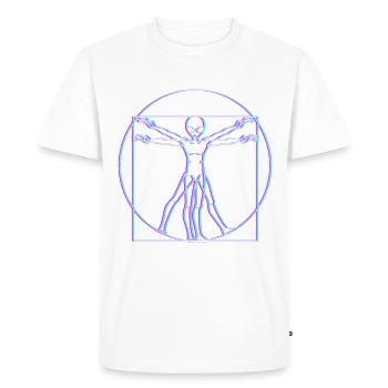 Creation of Aliens UFO Contact Alien - Men's Premium Organic T-Shirt - white - Front - Nico (187cm)