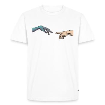 Alien Contact UFO Aliens - Men's Premium Organic T-Shirt - white - Front - Nico (187cm)