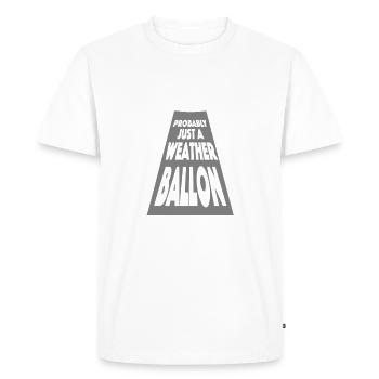 Alien Meme Aliens Ufo Weather Balloon Ufo - Men's Premium Organic T-Shirt - white - Front - Nico (187cm)
