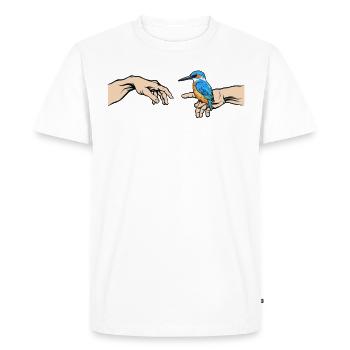 Martin-pêcheur Oiseau de l’année Martin-pêcheur - T-shirt Premium bio Homme - blanc - Devant - Nico (187cm)