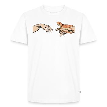 Dragon barbu Drôle de lézard dragon barbu - T-shirt Premium bio Homme - blanc - Devant - Nico (187cm)