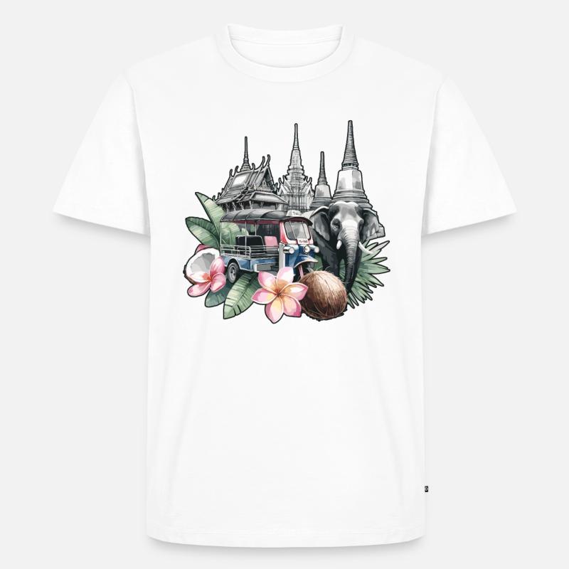 Thai-tempel Elefant Bangkok Pagode - Männer Premium Bio T-Shirt - undefined
