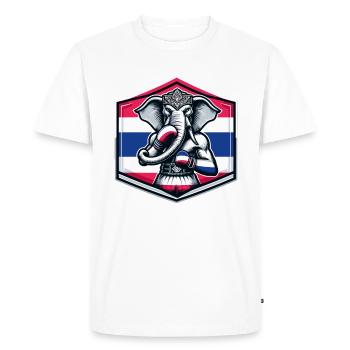 Funny Muay Thai Boxing Elephant Boxing - Men's Premium Organic T-Shirt - white - Front - Nico (187cm)