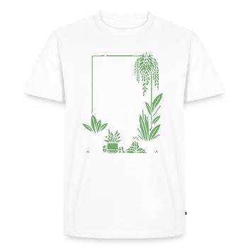Macramé et plantes - T-shirt Premium bio Homme - blanc - Devant - Nico (187cm)