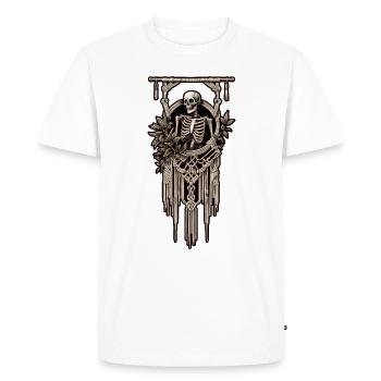 Dark humor macrame design for crafting enthusiasts - Men's Premium Organic T-Shirt - white - Front - Nico (187cm)