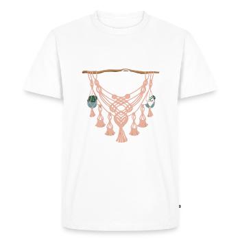 Funny macrame quote for boho macrame lovers - Men's Premium Organic T-Shirt - white - Front - Nico (187cm)