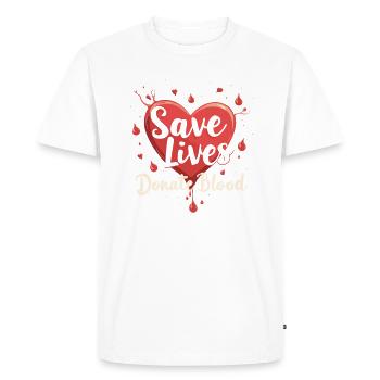 Blood and plasma donation - Men's Premium Organic T-Shirt - white - Front - Nico (187cm)
