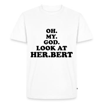 oh mon dieu regarde Herbert - T-shirt Premium bio Homme - blanc - Devant - Nico (187cm)