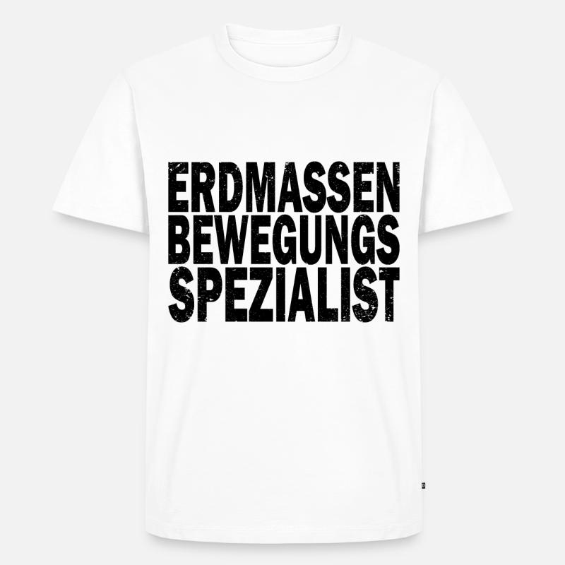 Bagger Baggerfahrer Baggerwagen - Männer Premium Bio T-Shirt - Weiß