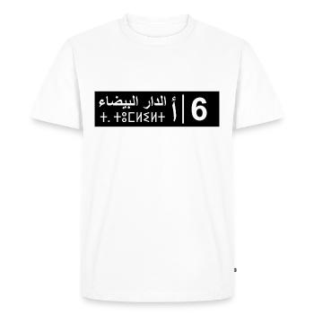 Casablanca 6 license plate - Men's Premium Organic T-Shirt - white - Front - Nico (187cm)