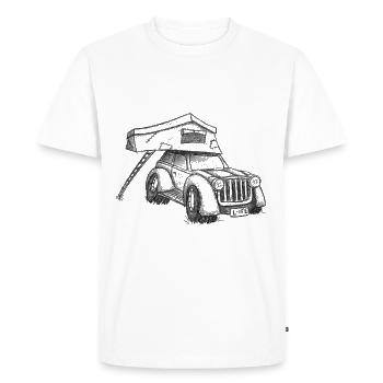 Rooftop Tents Travel Camping Car Gift - Men's Premium Organic T-Shirt - white - Front - Nico (187cm)