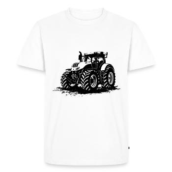Tracteur - Remorqueur - Agriculteur - T-shirt Premium bio Homme - blanc - Devant - Nico (187cm)