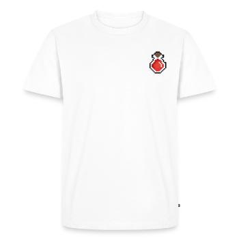 Drank red pixels - Men's Premium Organic T-Shirt - white - Front - Nico (187cm)