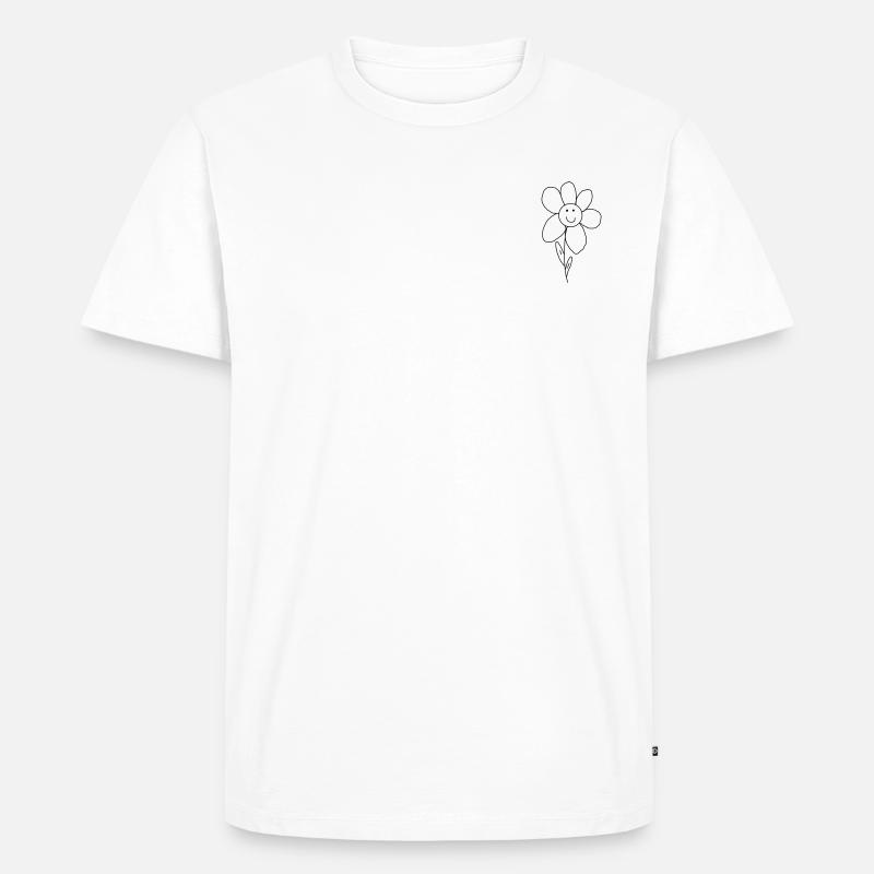 Blumengesicht - Männer Premium Bio T-Shirt - Weiß