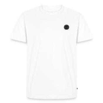 Logo Bos💲👠💪🏼 pour femmes - T-shirt Premium bio Homme - blanc - Devant - Nico (187cm)