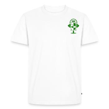Podcast Logo Green - Men's Premium Organic T-Shirt - white - Front - Nico (187cm)