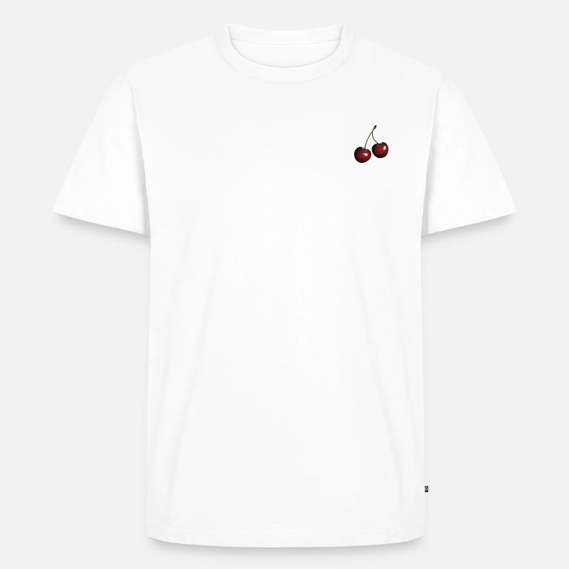 cherries Kirschen Geschenkidee - Männer Premium Bio T-Shirt - Weiß