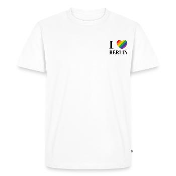 J’aime Berlin - T-shirt Premium bio Homme - blanc - Devant - Nico (187cm)