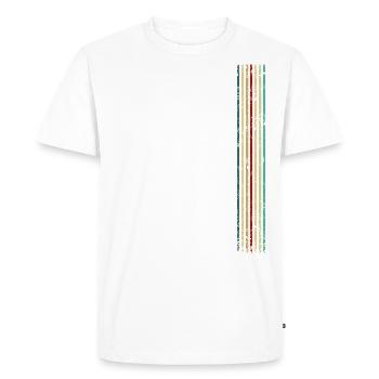 Deco Colors Stripes Pattern - Men's Premium Organic T-Shirt - white - Front - Nico (187cm)