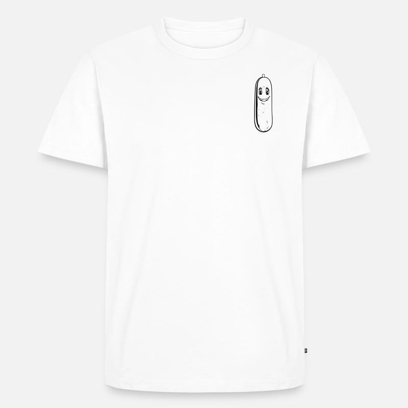 Gurke Umrisse - Männer Premium Bio T-Shirt - Weiß