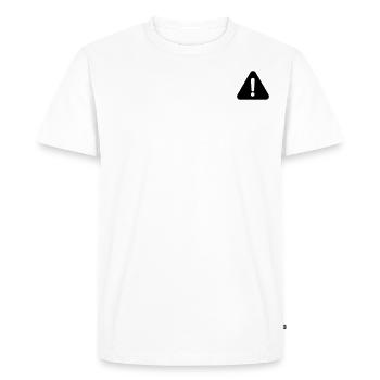 Attention Icon Icon - Men's Premium Organic T-Shirt - white - Front - Nico (187cm)