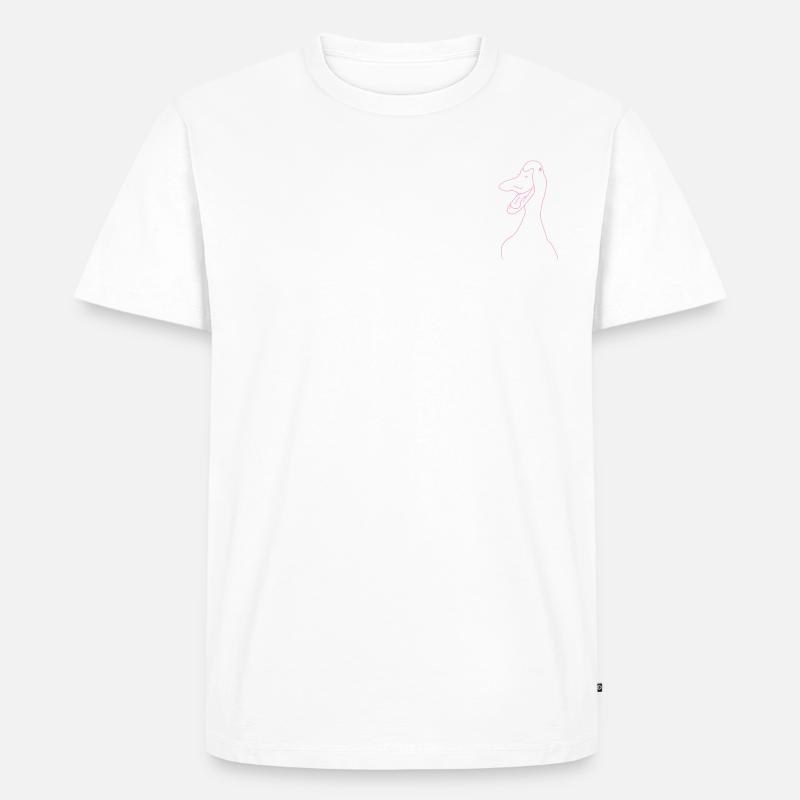 Schnatterente rosa - Männer Premium Bio T-Shirt - Weiß