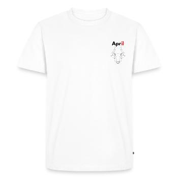 Month with his Astrological sign Taurus/April - Men's Premium Organic T-Shirt - white - Front - Nico (187cm)