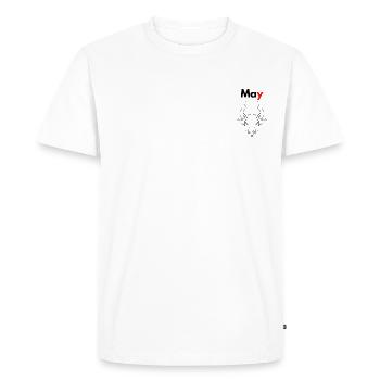 Mois avec son signe Astrologique Taureau/Mai - T-shirt Premium bio Homme - blanc - Devant - Nico (187cm)