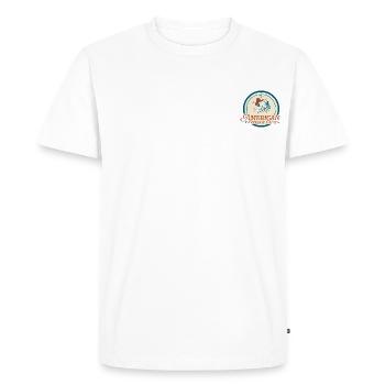 Peanuts Design Club Cowboy Américain Avec Snoopy - T-shirt Premium bio Homme - blanc - Devant - Nico (187cm)