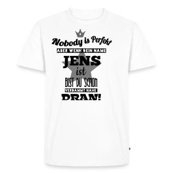Jens premier ministre cool dictons cadeau cool - T-shirt Premium bio Homme - blanc - Devant - Nico (187cm)