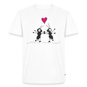 Valentine's Day I love you gift idea ants - Men's Premium Organic T-Shirt - white - Front - Nico (187cm)