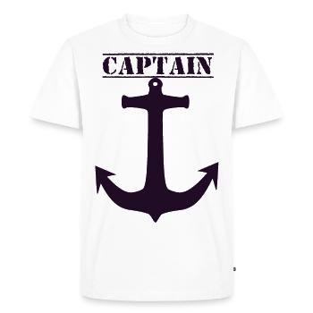 Captain Captain Anchor - Men's Premium Organic T-Shirt - white - Front - Nico (187cm)