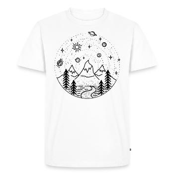 Planets and mountains - T-shirt Premium bio Homme - blanc - Devant - Nico (187cm)