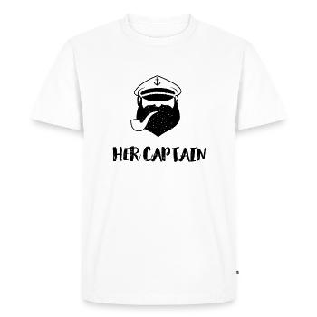 Partnershirt Captain Kapitän Freund Kreuzfahrt - Männer Premium Bio T-Shirt - Weiß - Vorne - Nico (187cm)