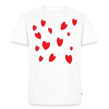 Des coeurs - T-shirt Premium bio Homme - blanc - Devant - Nico (187cm)