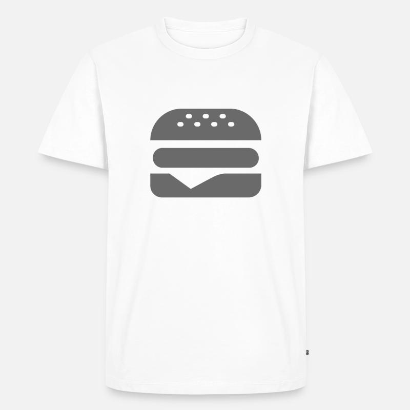 Burger Icon - Männer Premium Bio T-Shirt - Weiß