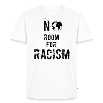 No place for racism Anti racism black power - Men's Premium Organic T-Shirt - white - Front - Nico (187cm)