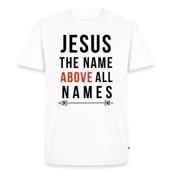 Jésus, Jésus, Jésus chrétien chrétien chrétien chrétien - T-shirt Premium bio Homme - blanc - Devant - Nico (187cm)