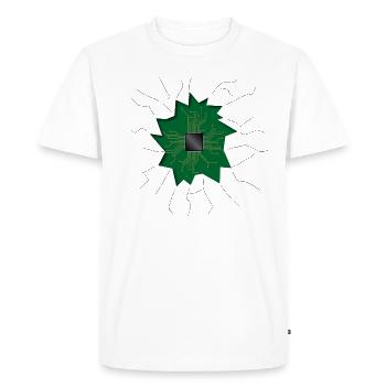 Puce à l’intérieur - T-shirt Premium bio Homme - blanc - Devant - Nico (187cm)