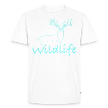 Cerf faune sauvage wildlife - T-shirt Premium bio Homme - blanc - Devant - Nico (187cm)
